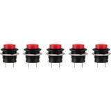 Parts Express 060-1005 SPST NO Momentary 16mm Red Push Button Switch 5-Pack 6A 125V