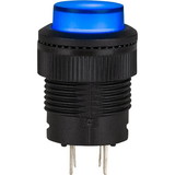 Parts Express SPST 3V Blue Illuminated Push Button NO Momentary Switch Rated 125V 3A 16mm