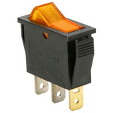 Parts Express SPST Small Rocker Switch w/Amber Illumination 12VDC