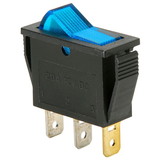 Parts Express SPST Small Rocker Switch w/Blue Illumination 12VDC
