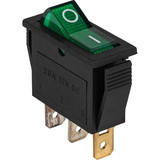 Parts Express SPST Small Rocker Switch w/Green Illumination 12VDC