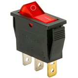 Parts Express SPST Small Rocker Switch w/Red Illumination 12VDC