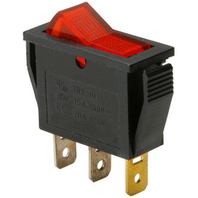Parts Express SPST Small Rocker Switch w/Red Illumination 125VAC