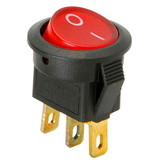 Parts Express SPST Mini Round Rocker Switch w/Red Illumination 125VAC