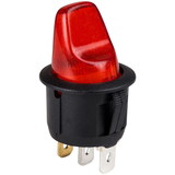 Parts Express SPST Round Toggle Switch w/Red Illumination 12VDC