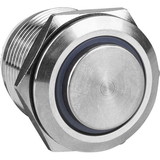 Parts Express SPST NO Momentary 19mm Stainless Steel Tamper/Waterproof Raised Push Button Switch with Blue Ring