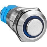Parts Express SPST NO Momentary Stainless Steel Tamper/Waterproof Raised Push Button Switch with Blue Ring