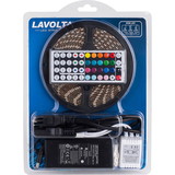 Lavolta SMD5050 RGB Waterproof 300 LED 16 ft. Tape Light Strip with 12 VDC 5A Power Supply & Remote