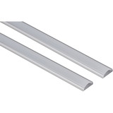 Parts Express 2-Pack 1m Flexible Aluminum Track for LED Strips with White Diffuser and 4 Metal Mounting Clips