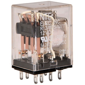 NTE R12-11D5-12 5A 12 VDC DPDT General Purpose Relay