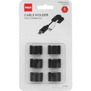 RCA 2 Channel Desk Cable Holders 6-Pack - Black