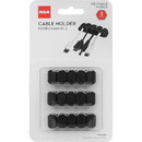 RCA 4 Channel Desk Cable Holders 3-Pack - Black