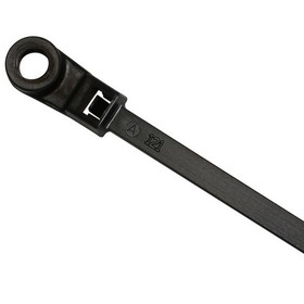 Parts Express Cable Wire Tie 8" 50 lb Tensile Black with Mounting Head 100 Pcs. Made in USA