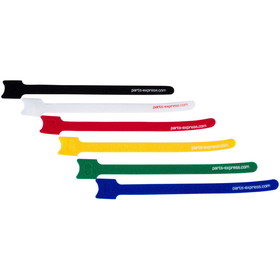 Parts Express 8" Hook and Loop Cable Ties 6-Pack Assorted Colors