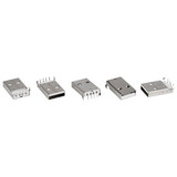 Parts Express USB-A Male 90 Degree Solder Terminal PCB Mount Connector 5-Pack