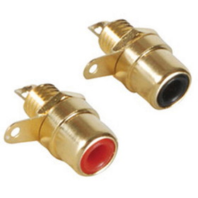 Parts Express Gold RCA Jack Solder Type with Nut Pair