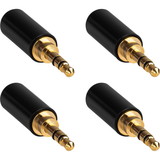 Parts Express 3.5mm Stereo Gold Plug with Metal Shell 4-Pack