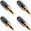 Parts Express 3.5mm Stereo Gold Plug with Nickel Metal Shell 4-Pack