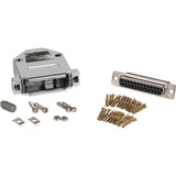 Parts Express DB25 Crimp Type Connector with Metalized Plastic Hood and Gold Plated Pins Kit