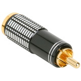Parts Express Gold RCA Super Plug Connector Black 8mm Cable Entry