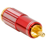 Parts Express Gold RCA Super Plug Connector Red 6.3 mm Cable Entry