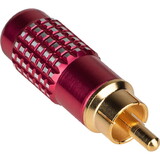 Gold Platted Brass RCA Super Plug Connector Red 8mm Cable Entry
