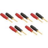 Parts Express Gold 12 AWG Speaker Pin Connectors Red and Black with Set Screws 5 Pair