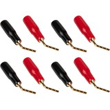 Parts Express Gold Speaker Wire Pins Angled 45 Degrees Black and Red for 18 to 12 AWG Wire 4-Pair