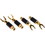 Parts Express 1/4" to 3/8" Spade Terminal with Dual Set Screws and Carbon Fiber and Brass Shell 2 Pair