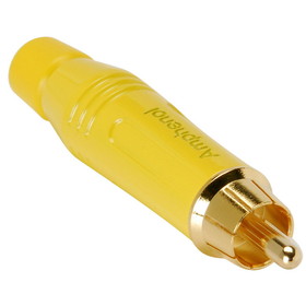 Amphenol ACPR-YEL Diecast RCA Connector Yellow with Gold Contacts