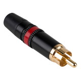 Neutrik Rean NYS373-2 RCA Plug Connector Black with Red Indicator