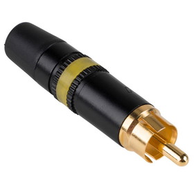 Neutrik Rean NYS373-4 RCA Plug Connector Black with Yellow Indicator