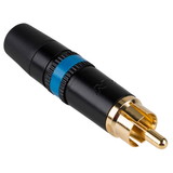 Neutrik Rean NYS373-6 RCA Plug Connector Black with Blue Indicator