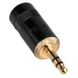 Neutrik Rean NYS231BG-LL 3.5mm Stereo Plug Connector Black with Gold Plug Large 8mm Cable Entry
