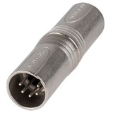 Neutrik NA5MM 5 Pin XLR DMX Male to Male Gender Changer Adapter Nickel