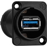 Neutrik NAUSB3-B Feed-thru Reversible 3.0 USB A/B Adapter D Panel Mount Black
