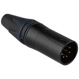 Neutrik NC5MXX-B 5-Pin XLR Male Cable Connector Black Metal Housing with Gold Contacts