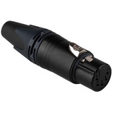 Neutrik NC5FXX-B 5-Pin XLR Female Cable Connector Black Metal Housing with Gold Contacts