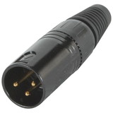 Parts Express XLR Connector Male Cable Mount Black Satin Solder Type