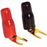 Parts Express Gold Spade Lug Crimp Terminal Right Angle #8 2 Pair