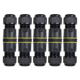 IP68 Outdoor Waterproof Junction Box Wire Splice Cable Connectors 5 Pack 2-conductor M16