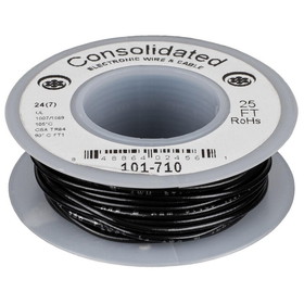 Consolidated Stranded 24 AWG Hook-Up Wire 25 ft. UL Rated