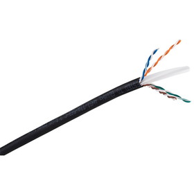 Parts Express CAT 6 23 AWG CMP 600 MHz Plenum U/UTP Solid Bare Copper Cable Black 1000 ft. Pull Box