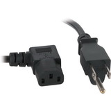 Parts Express AC Power Cord Right Angle NEMA 5-15P to IEC-60320-C13 18 AWG 3C 10A SVT 120V Black 3 ft.