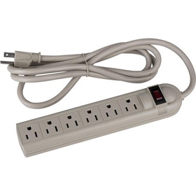 Parts Express 6 Outlet Power Strip with Surge Suppressor and 6 ft. Cord