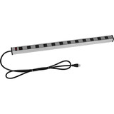 Parts Express Commercial Grade 12 Outlet Surge Power Strip with Circuit Breaker/Switch 6 ft. Cord and Mounting Hardware