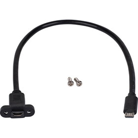 Parts Express Panel Mount Micro USB Extension Cable Male to Female