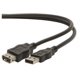 Parts Express USB 2.0 Extension Cable Black 6 ft.