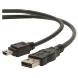 Parts Express USB 2.0 Cable A to Mini B Black 3 ft.