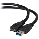 Parts Express USB 3.0 A Male to Micro B Male 28/24 AWG Charge & Sync Cable 3 ft.